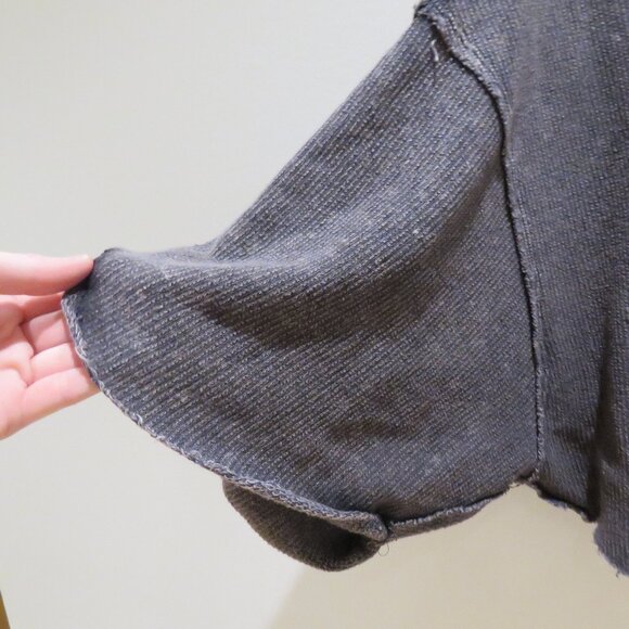 FREE PEOPLE WE THE FREE Off My Mind Cropped T-Shirt Top in Washed Black Casual - Picture 5 of 15